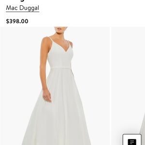 White Ballgown by Mac Duggal size 10  NWOT